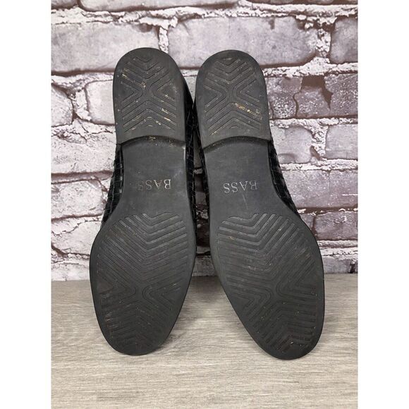 BASS Regina Black Leather Weaves Woven Basket weave Loafers Women Sz 10M US/41EU - Picture 14 of 16